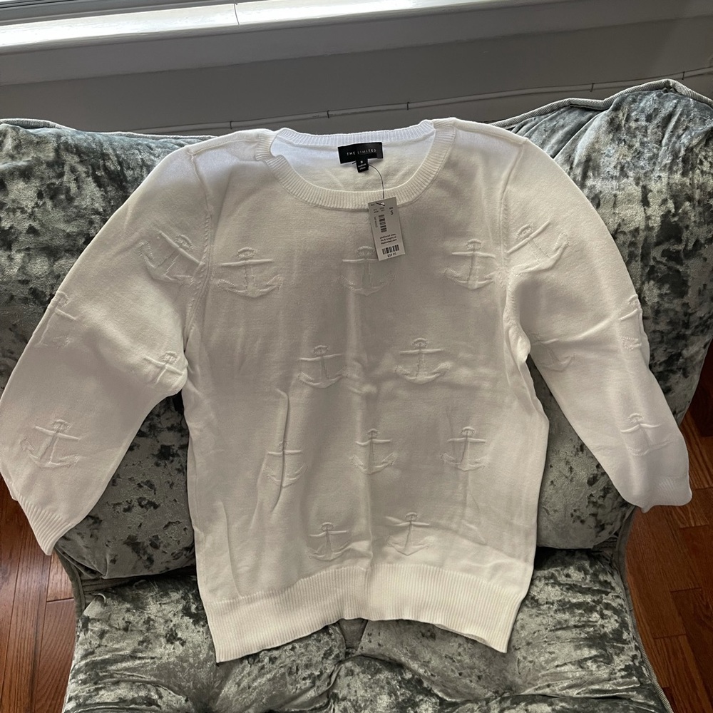 White Anchor Summer Sweater